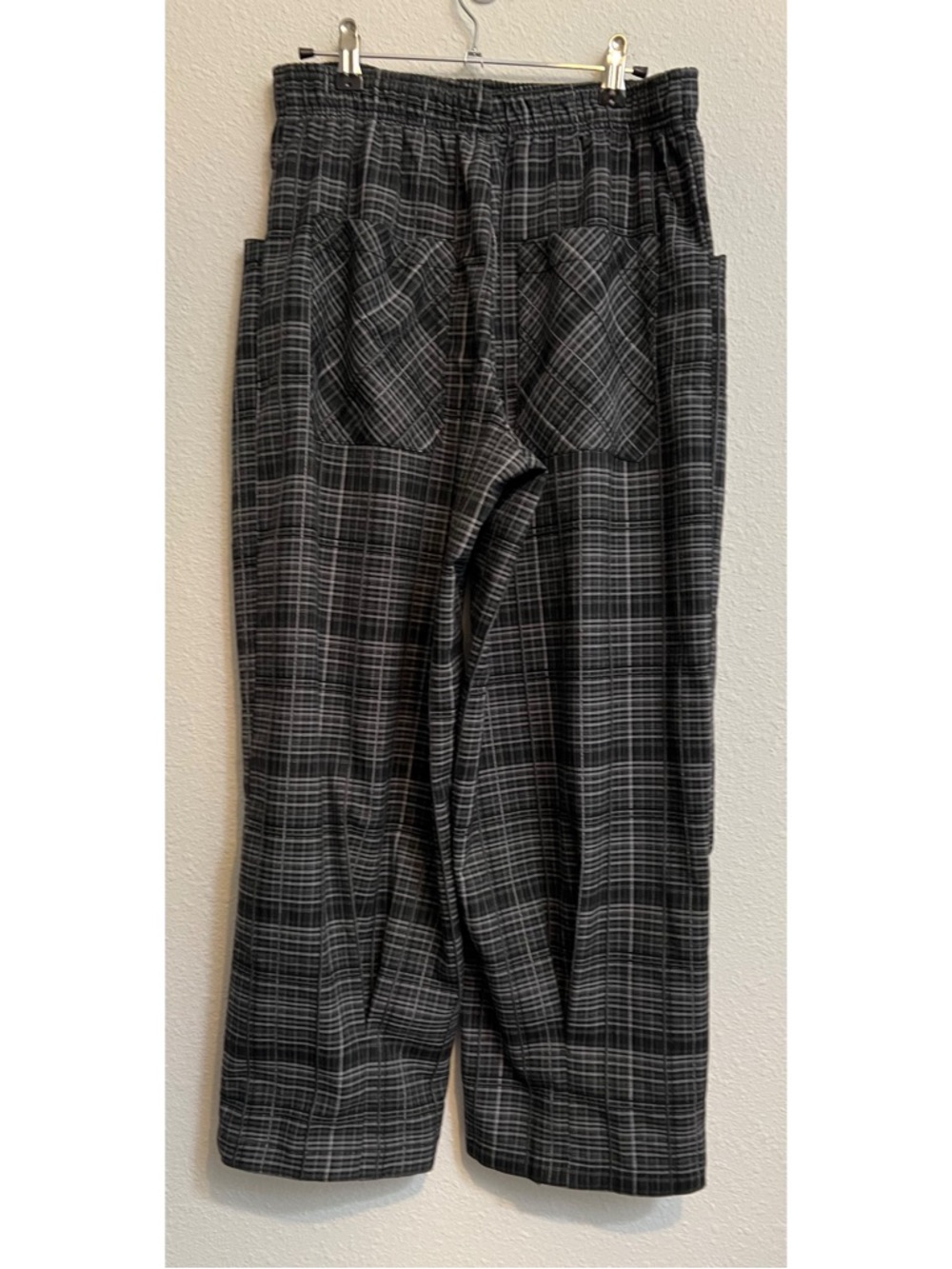 #770 Free People Nice Choice Pull On Plaid Pants Up Pants Midnight Combo Small - Picture 6 of 13